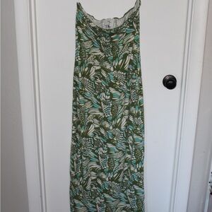 Reformation Green and White Floral Dress